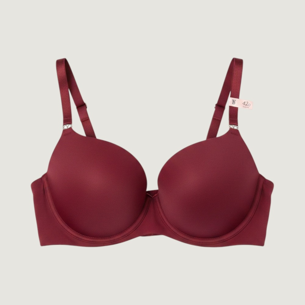 Victoria's Secret Push-Up Bra Women 42D Burgundy Red Underwire Lingerie